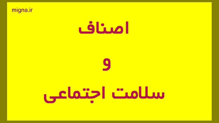 نقش اصناف در سلامت اجتماعی