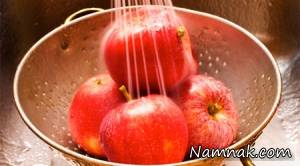 راهی برای از بین بردن مواد سمی و شستشوی درست سیب