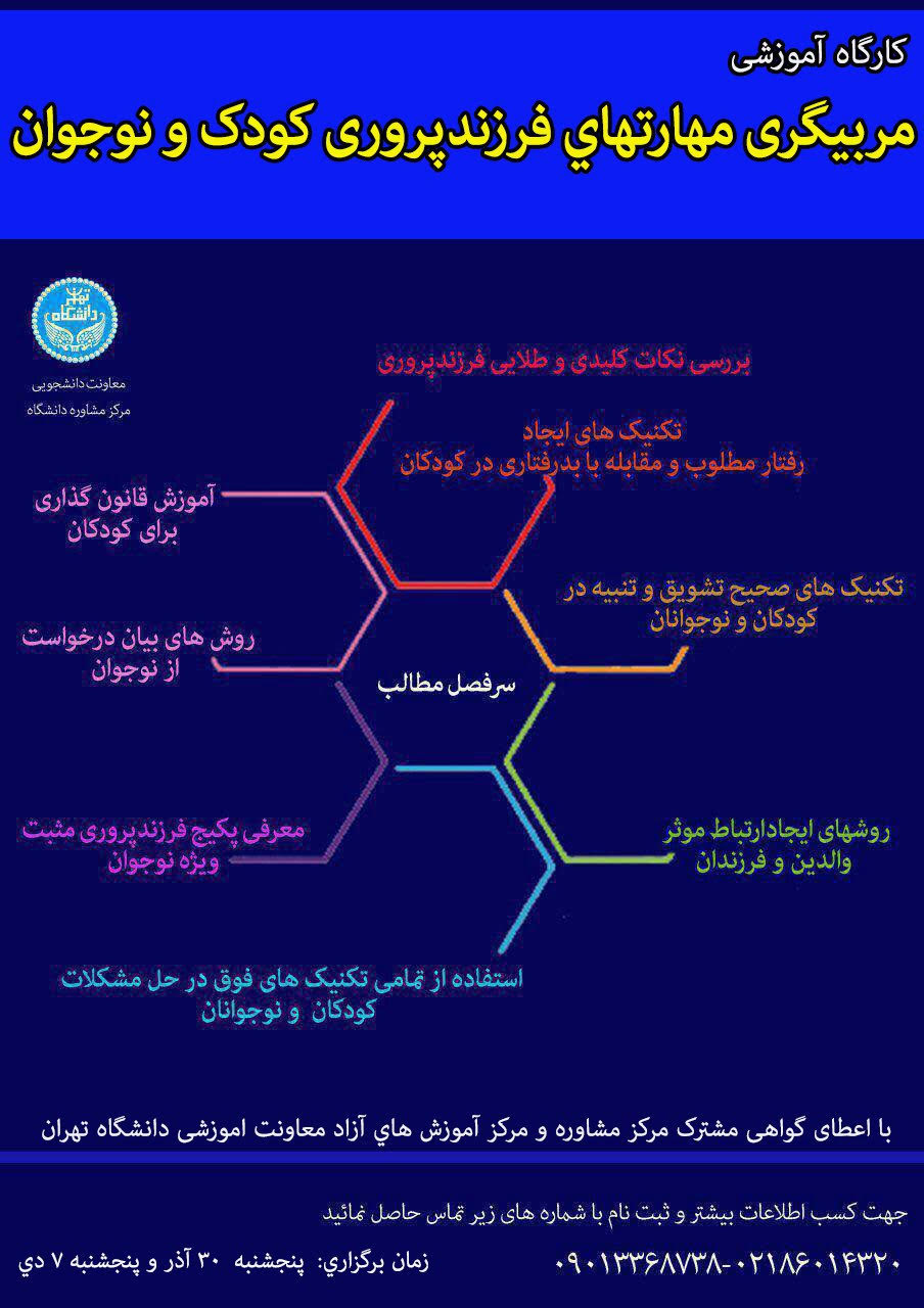 کارگاه آموزشی «مربیگری مهارت هاي فرزندپروری کودکان و نوجوان »