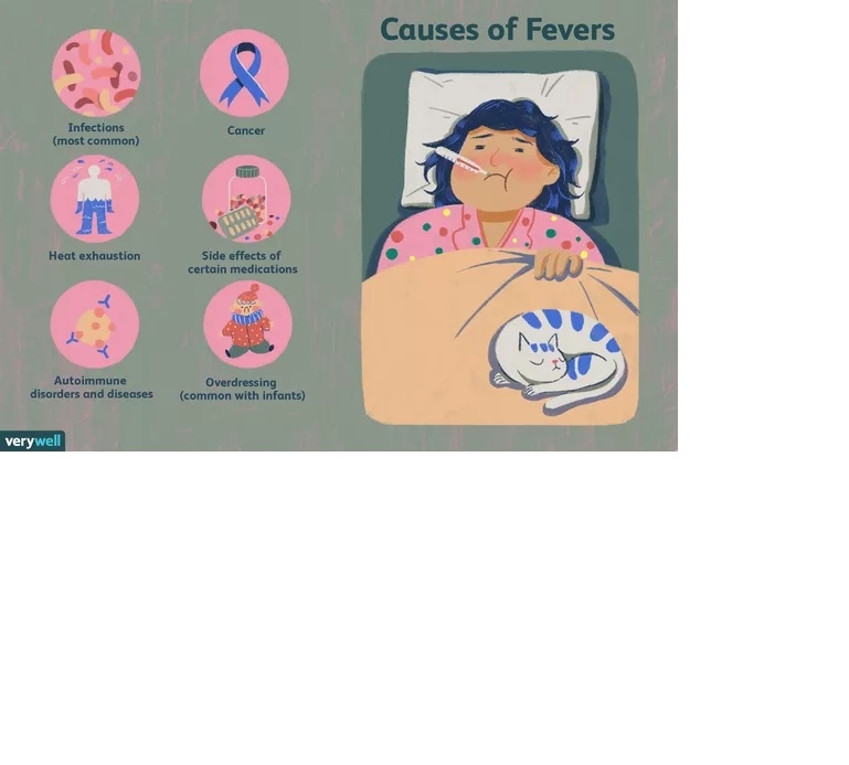 بررسی علل و علاپم تب در کودکان
